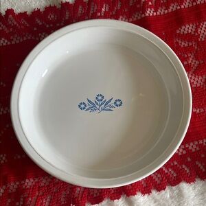 Corningware White and Blue Cornflower,Pie plate. Set Timeless Design. 10 in.
